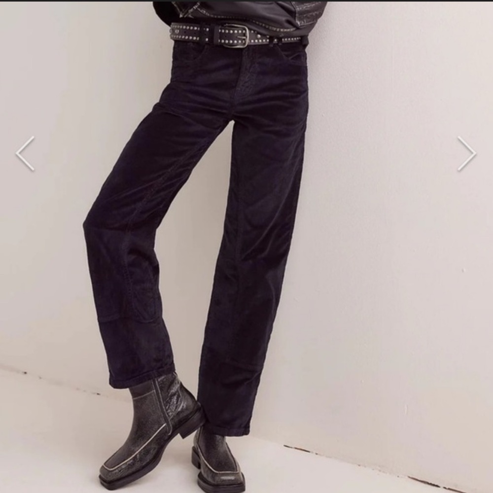 FREE PEOPLE We The Free Risk Taker Cord Jeans / Black size 31 NWT